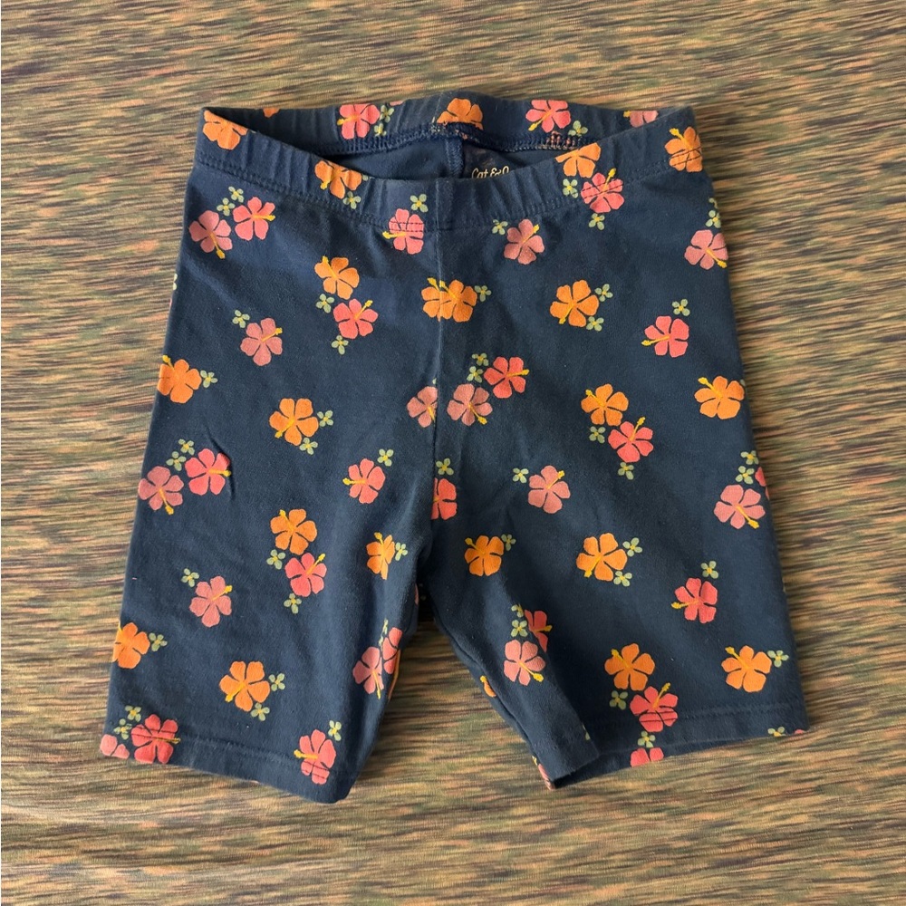 Cat & Jack Floral Kids Shorts - Navy, Orange, Pink